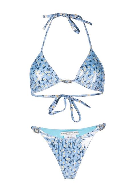 Set bikini con stampa in blu - donna ALESSANDRA RICH | FAB3223F38571020